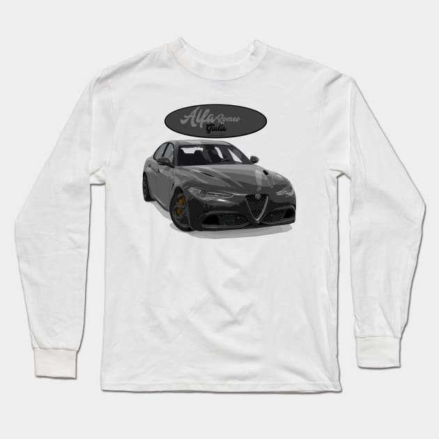 ALFA ROMEO Giulia Nero Long Sleeve T-Shirt by PjesusArt